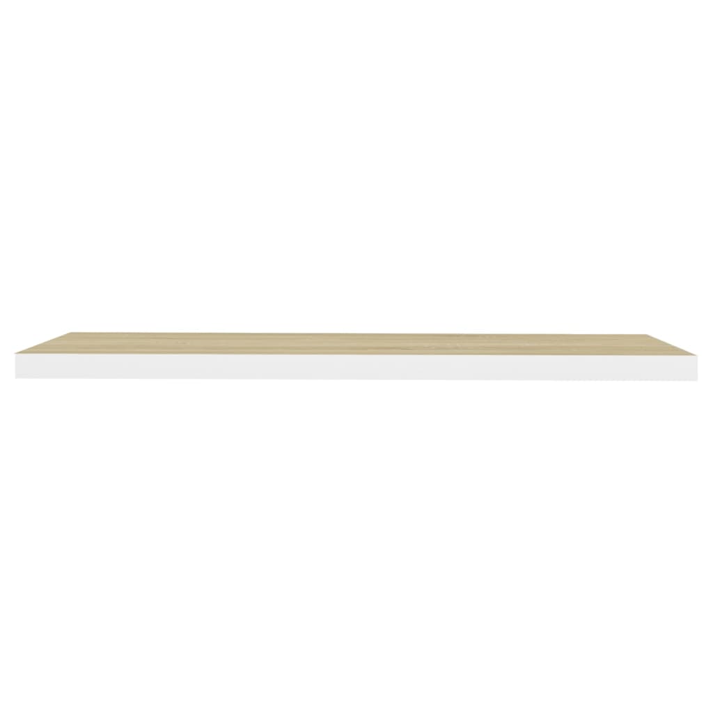 vidaXL Estante flotante pared 2 uds MDF roble y blanco 120x23,5x3,8 cm