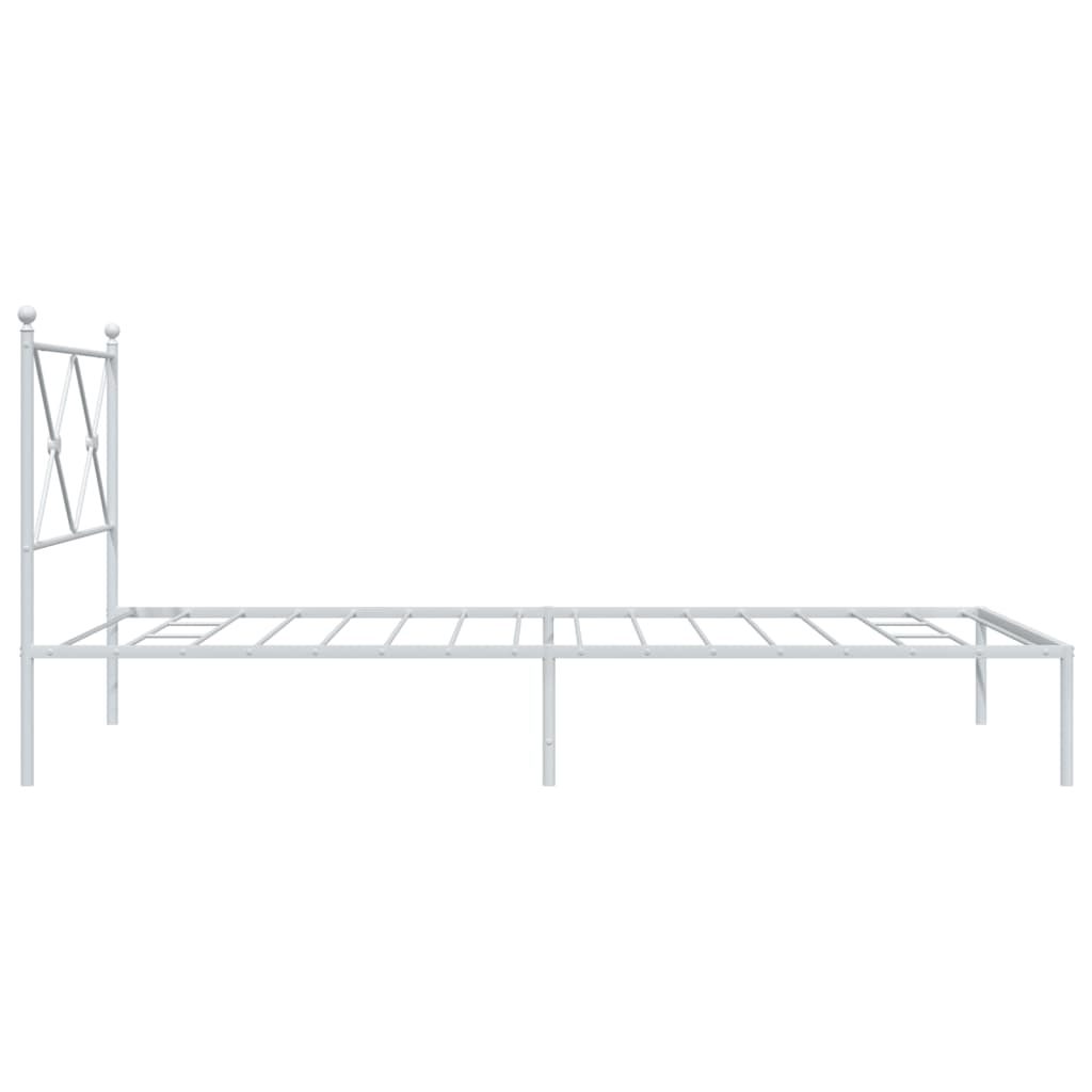 vidaXL Estructura de cama de metal con cabecero blanco 100x200 cm