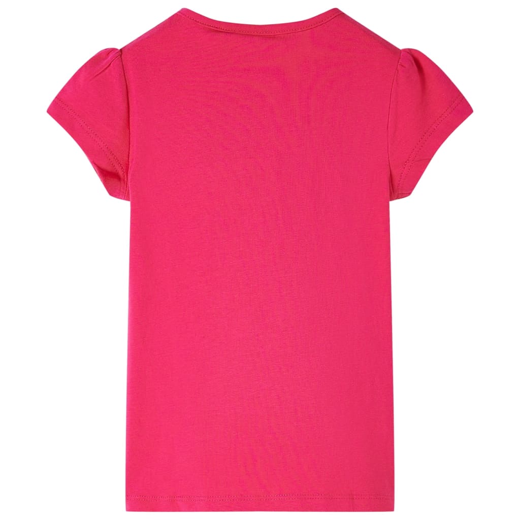 Camiseta infantil rosa chillón 92