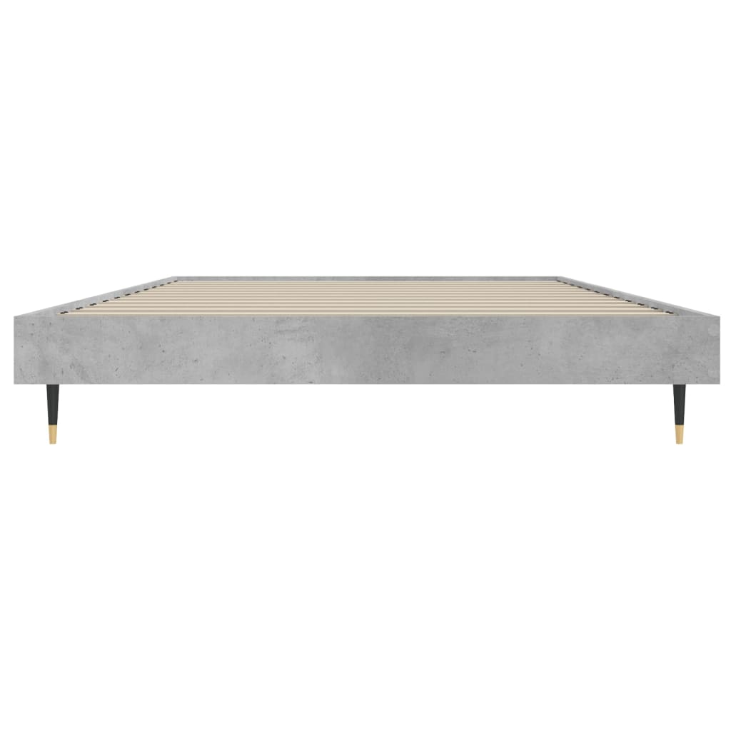 vidaXL Estructura de cama madera de ingeniería gris hormigón 90x190 cm