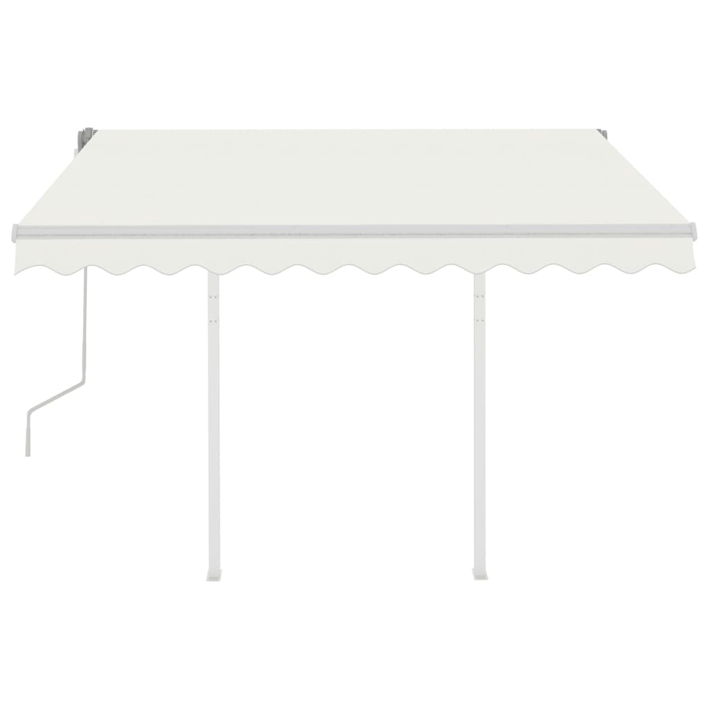 vidaXL Toldo manual retráctil con postes color crema 3x2,5 m