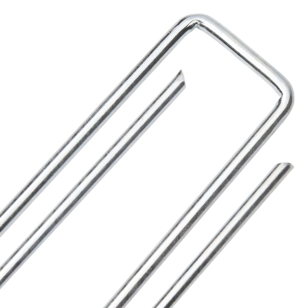 vidaXL Clavijas de tierra forma U 25 uds acero galvanizado 20x3,5 cm