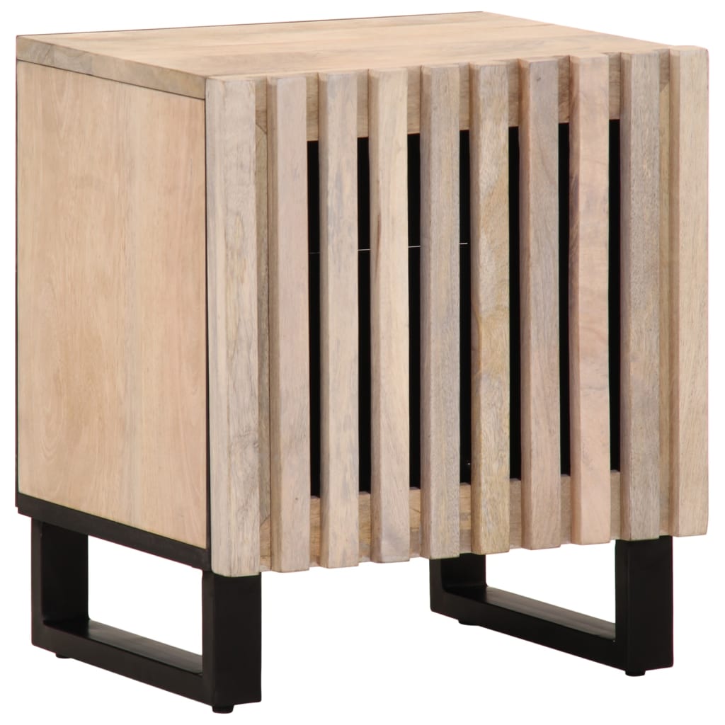 vidaXL Mesitas de noche 2 uds madera de mango blanqueado 40x34x46 cm