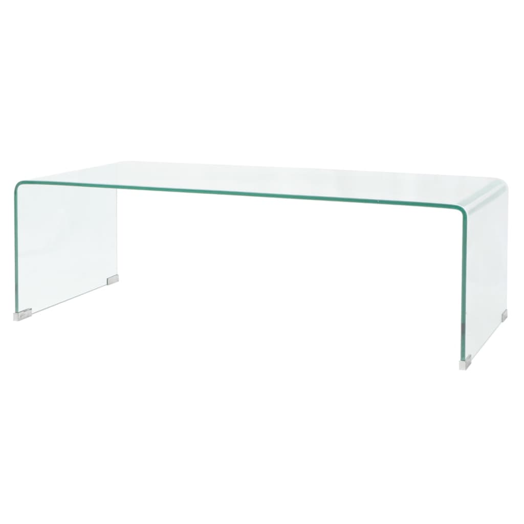 vidaXL Mesa de centro de vidrio templado transparente 98x45x30 cm