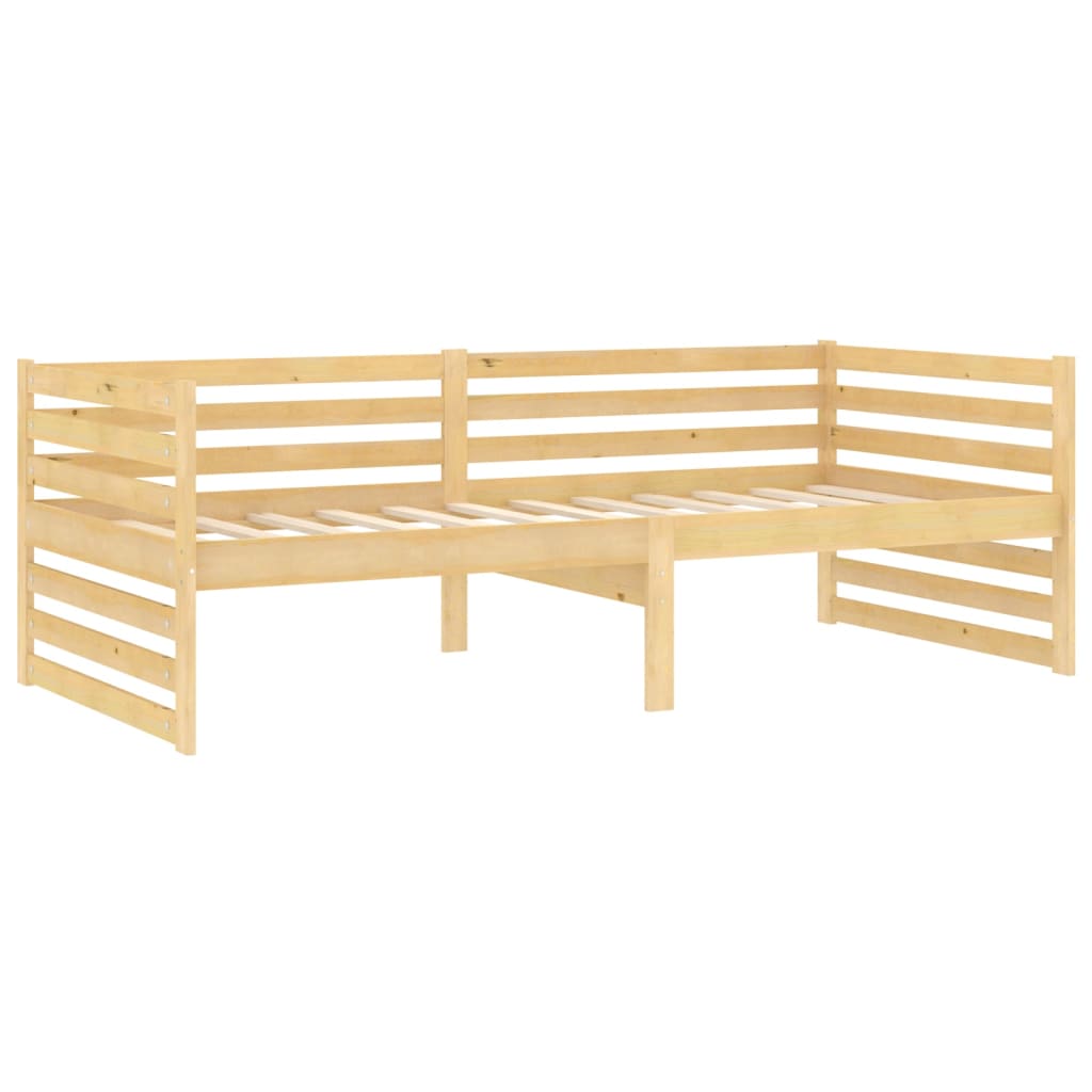 vidaXL Sofá cama con colchón madera de pino maciza 90x200 cm