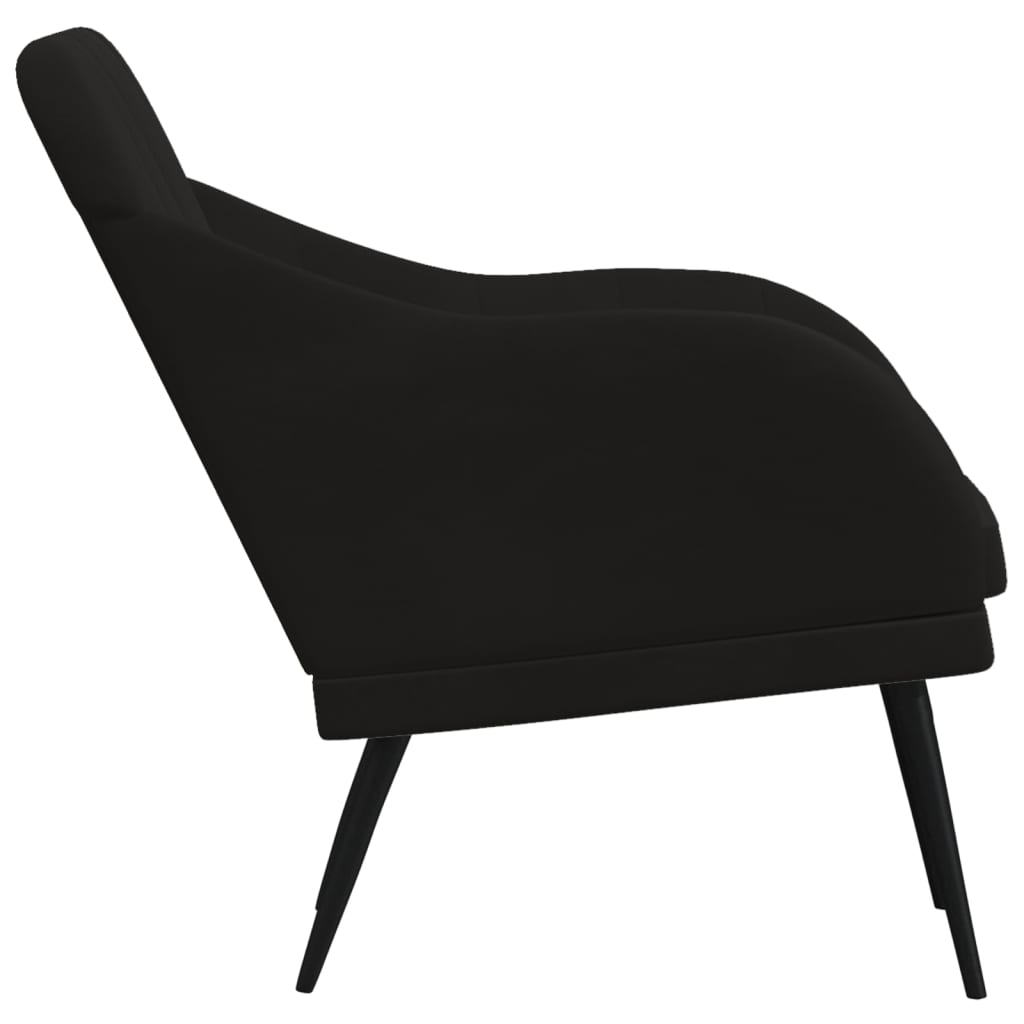 vidaXL Sillón de terciopelo negro 63x76x80 cm