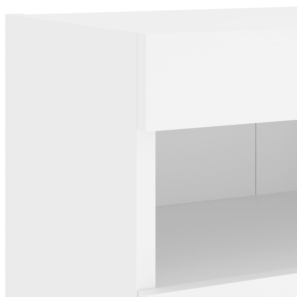 vidaXL Muebles de TV de pared con luces LED 2 uds blanco 80x30x40 cm