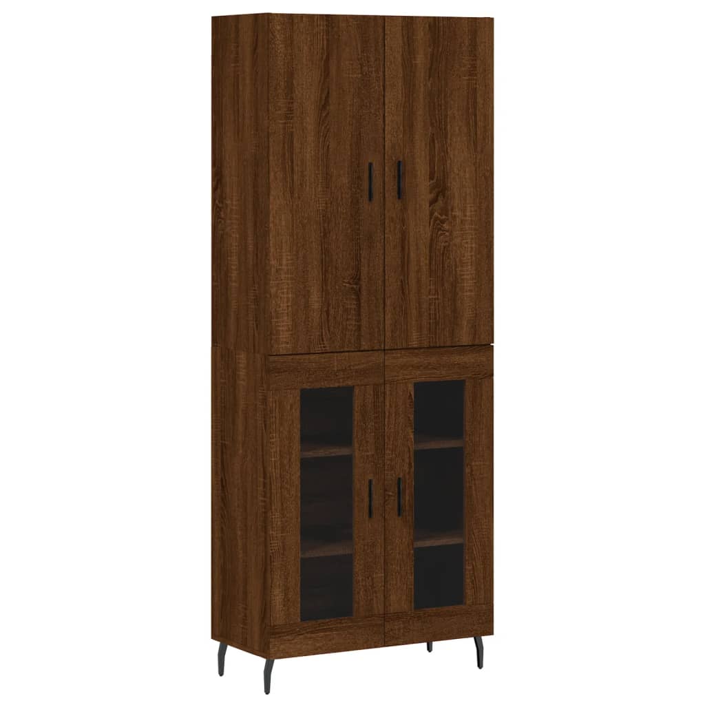 vidaXL Aparador alto madera contrachapada marrón roble 69,5x34x180 cm