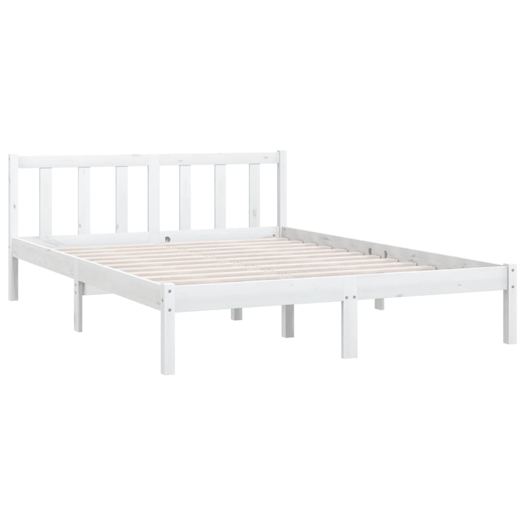 vidaXL Estructura de cama madera maciza de pino blanco 120x200 cm