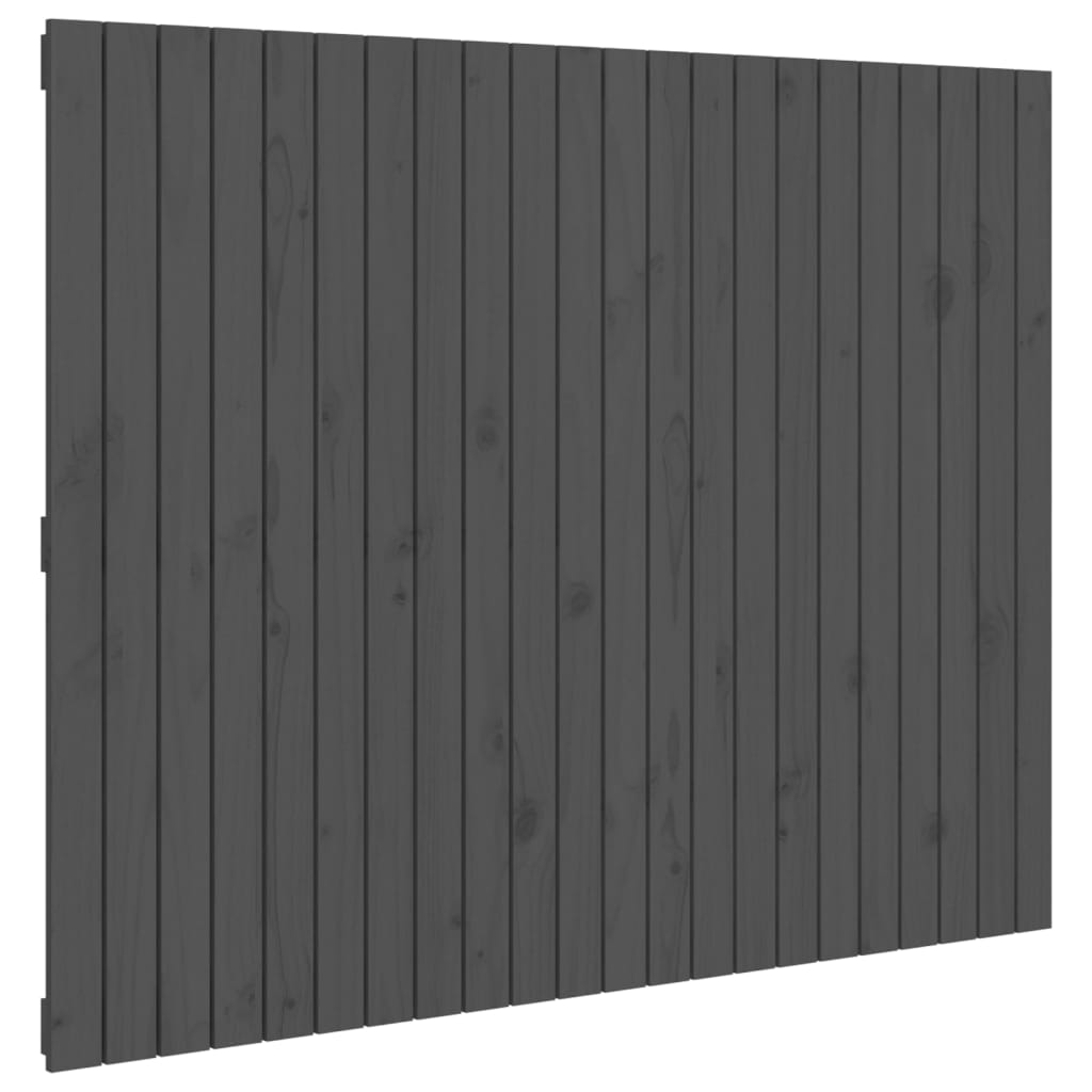 vidaXL Cabecero de cama de pared madera maciza pino gris 140x3x110 cm