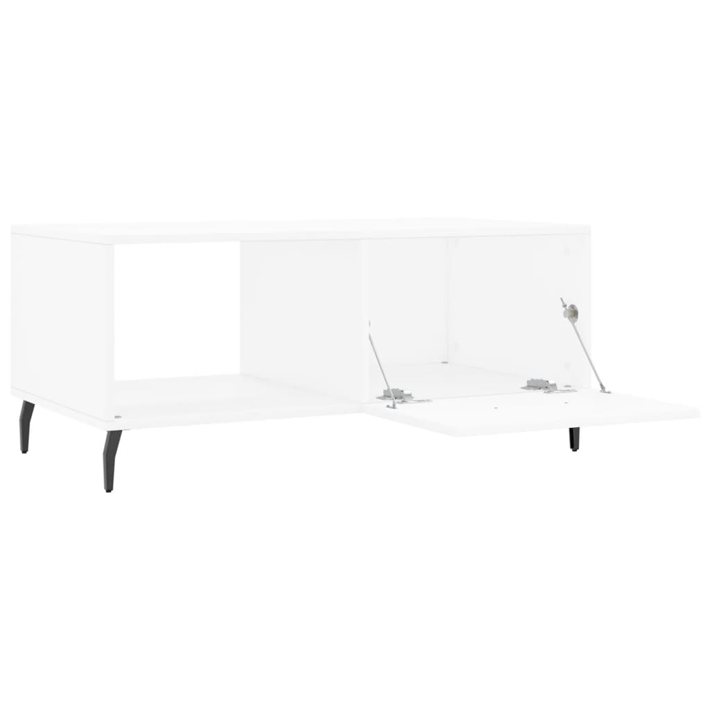 vidaXL Mesa de centro madera contrachapada blanco 90x50x40 cm