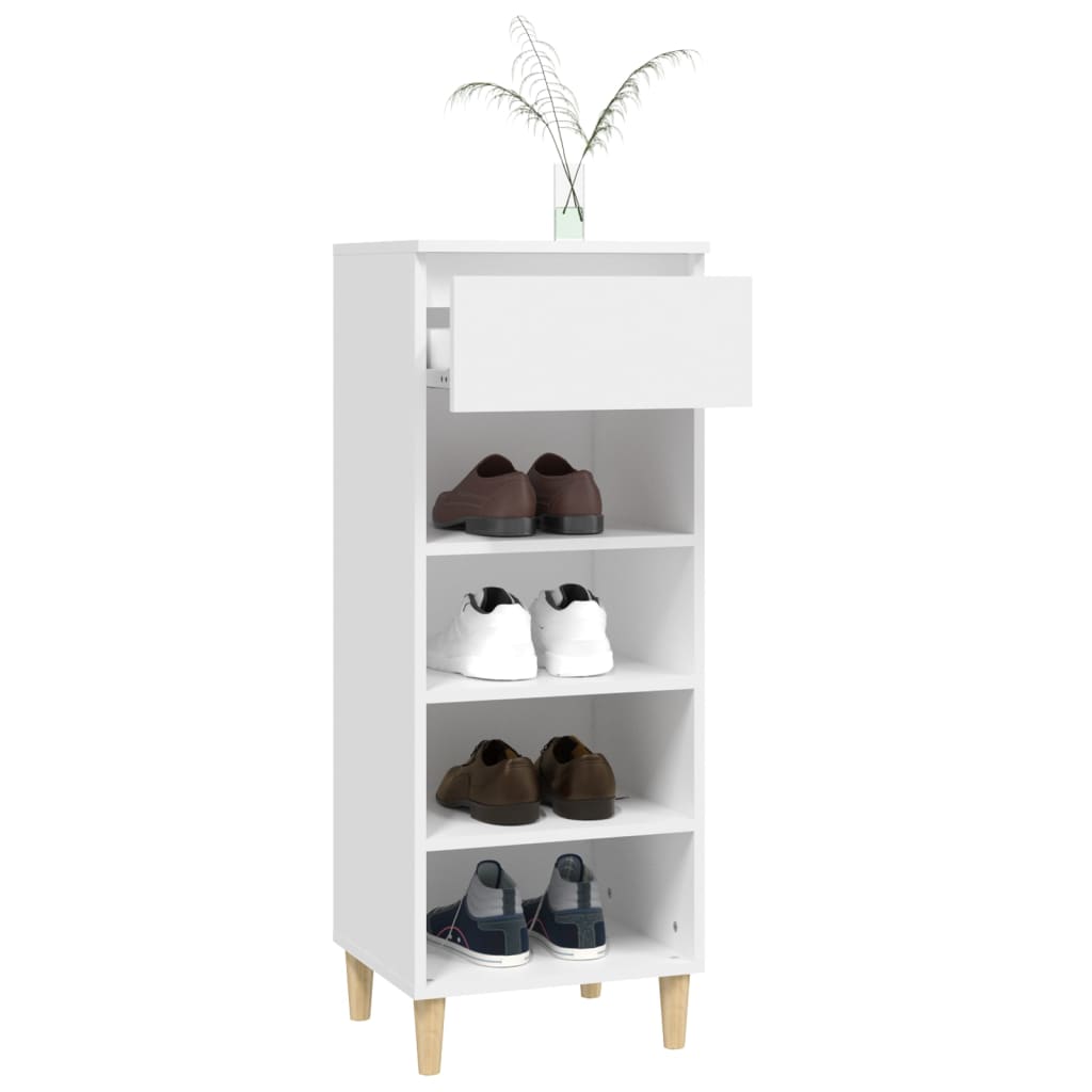 vidaXL Mueble zapatero madera contrachapada blanco 40x36x105 cm