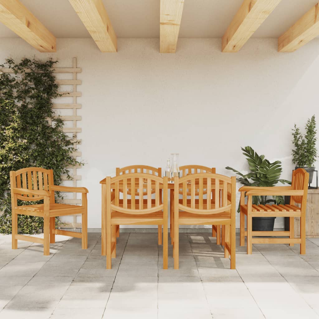 vidaXL Sillas de jardín 6 uds madera maciza de teca 58x59x88 cm