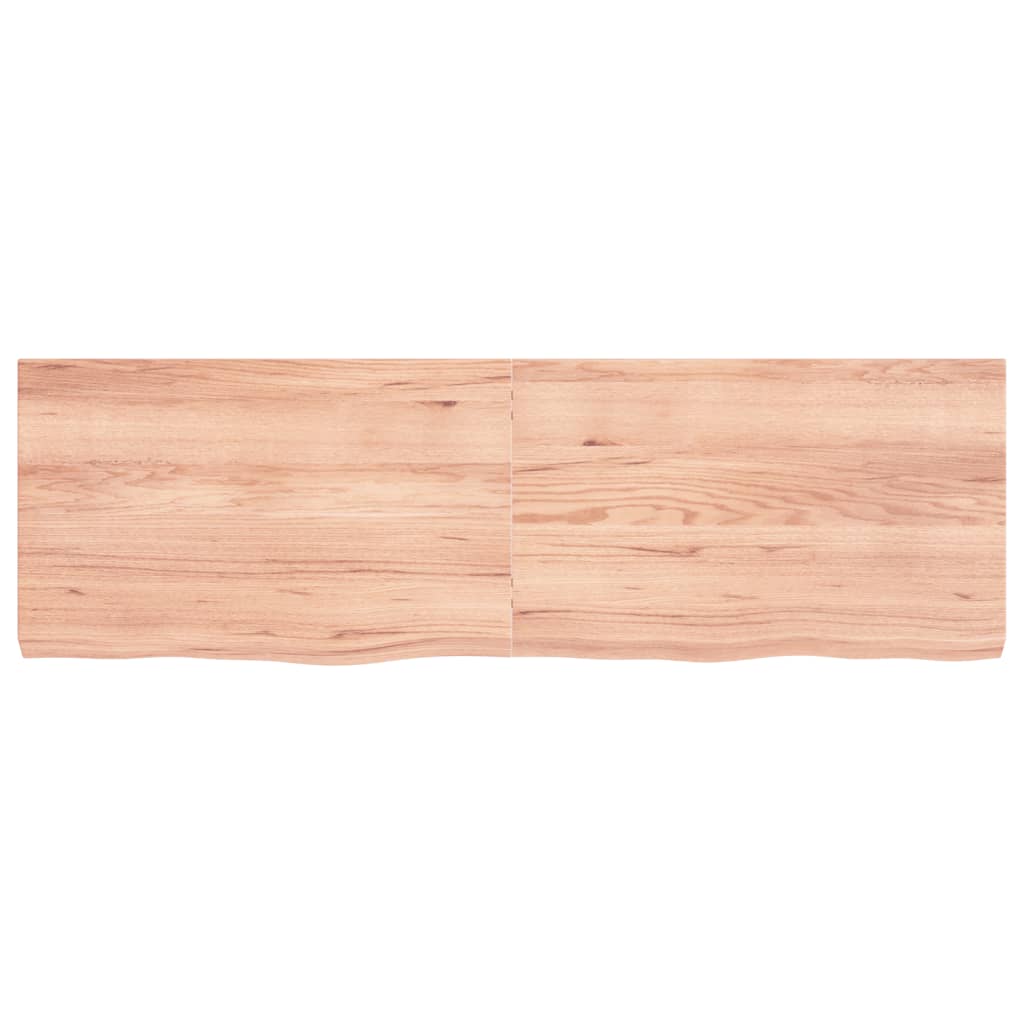 vidaXL Encimera baño madera maciza tratada marrón claro 160x50x(2-6)cm