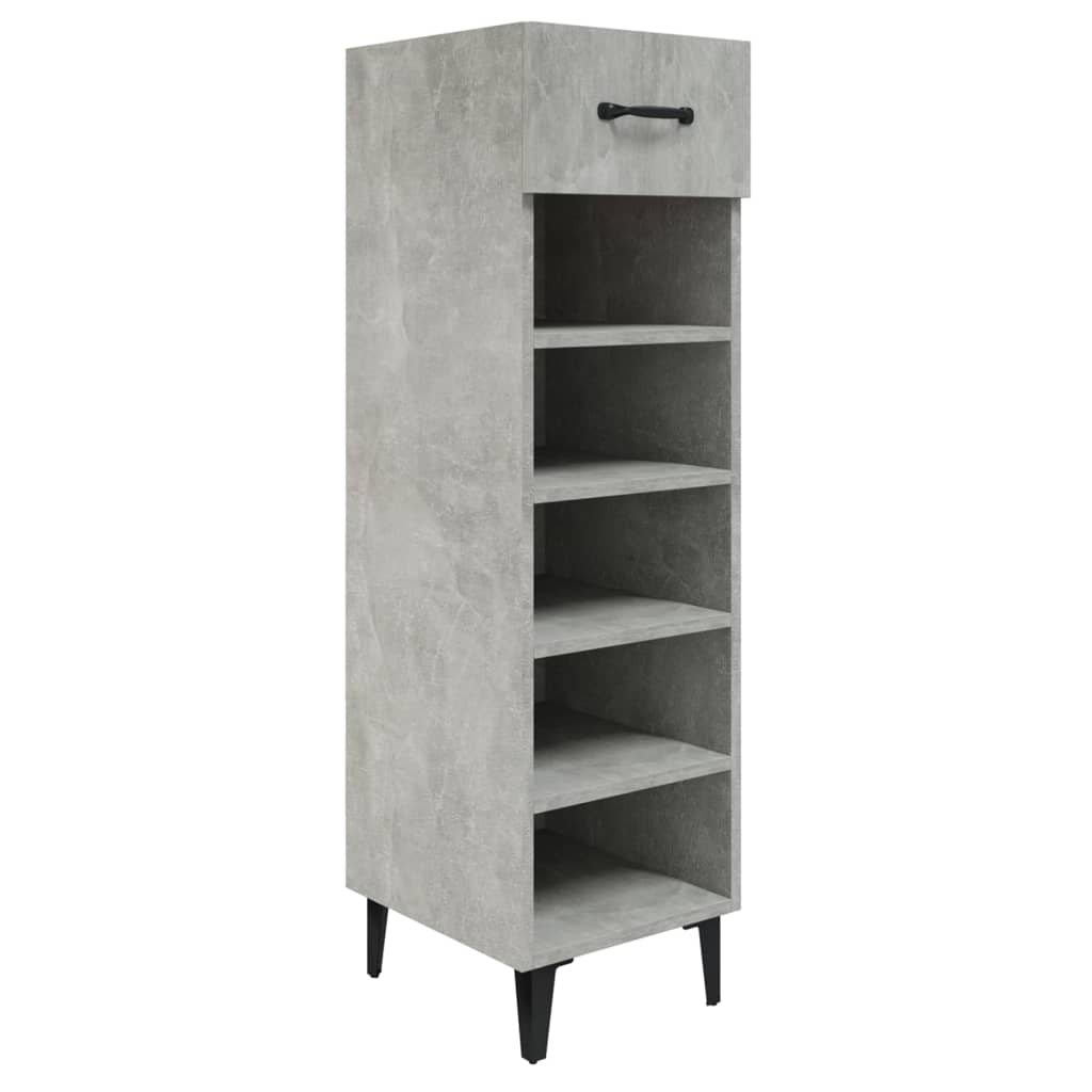 vidaXL Mueble zapatero madera contrachapada gris hormigón 30x35x105 cm