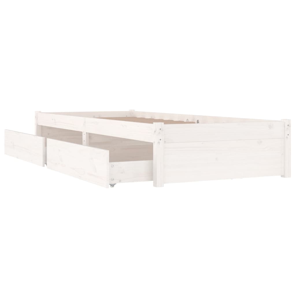 vidaXL Estructura de cama con cajones blanco 75x190 cm