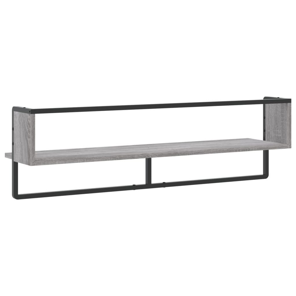 vidaXL Estante de pared con barra gris Sonoma 100x25x30 cm