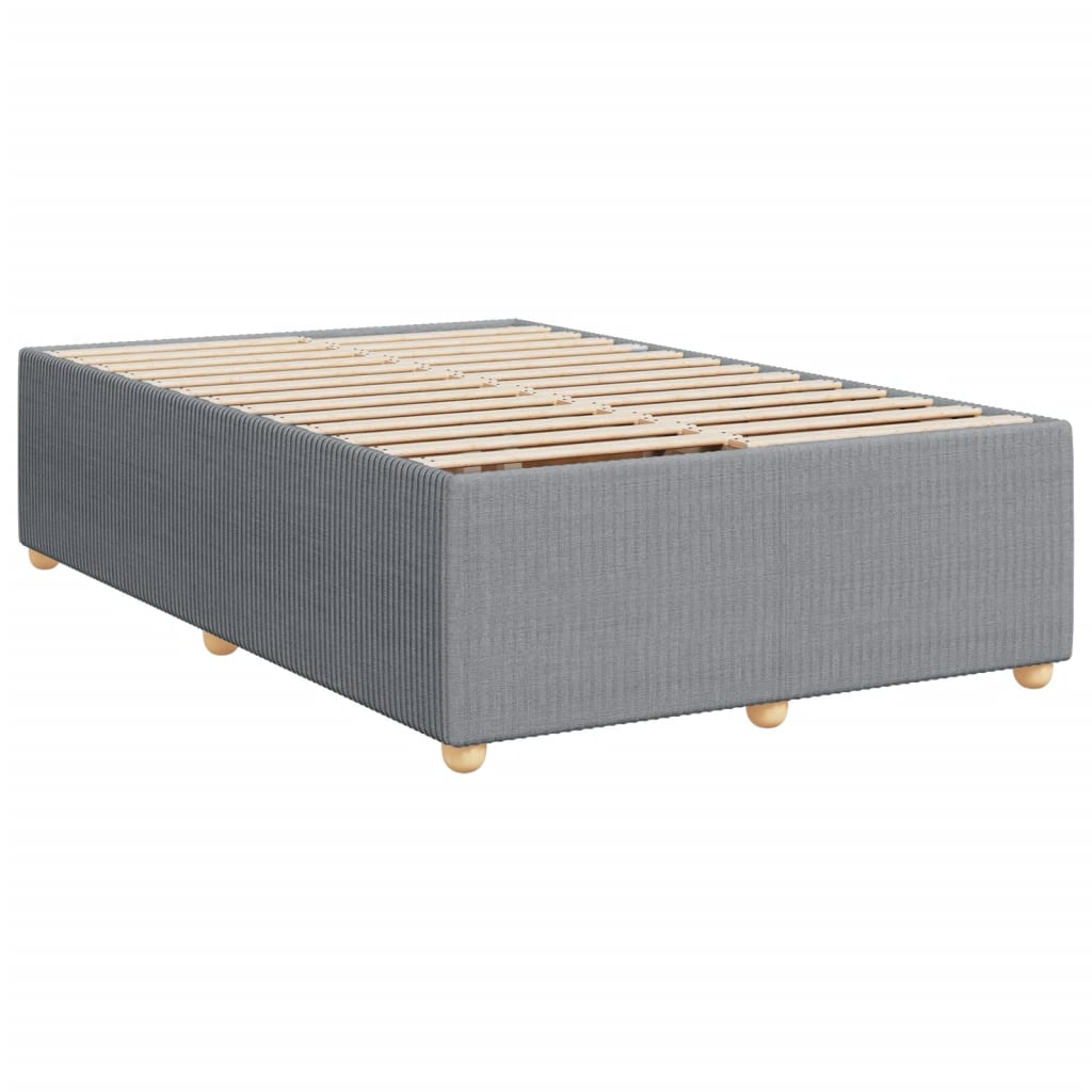 vidaXL Cama box spring con colchón tela gris claro 120x200 cm