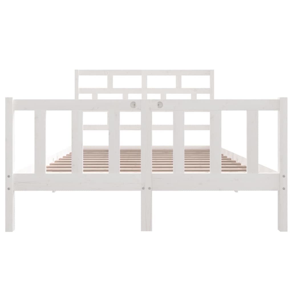 vidaXL Estructura de cama de madera maciza de pino blanco 140x200 cm