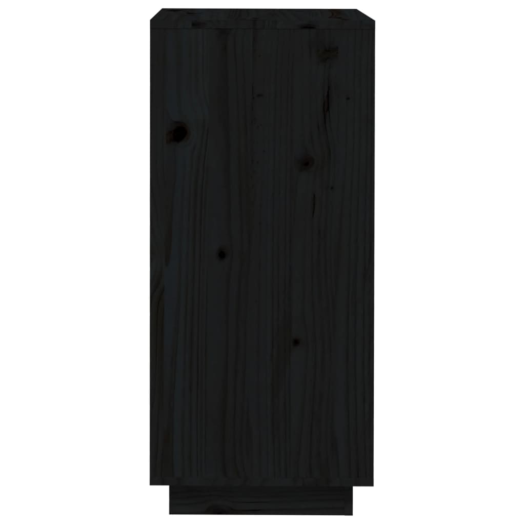 vidaXL Armario zapatero de madera maciza de pino negro 35x35x80 cm