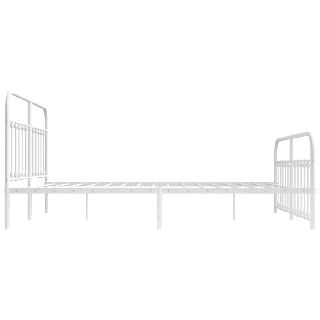 vidaXL Estructura cama sin colchón con estribo metal blanco 183x213 cm