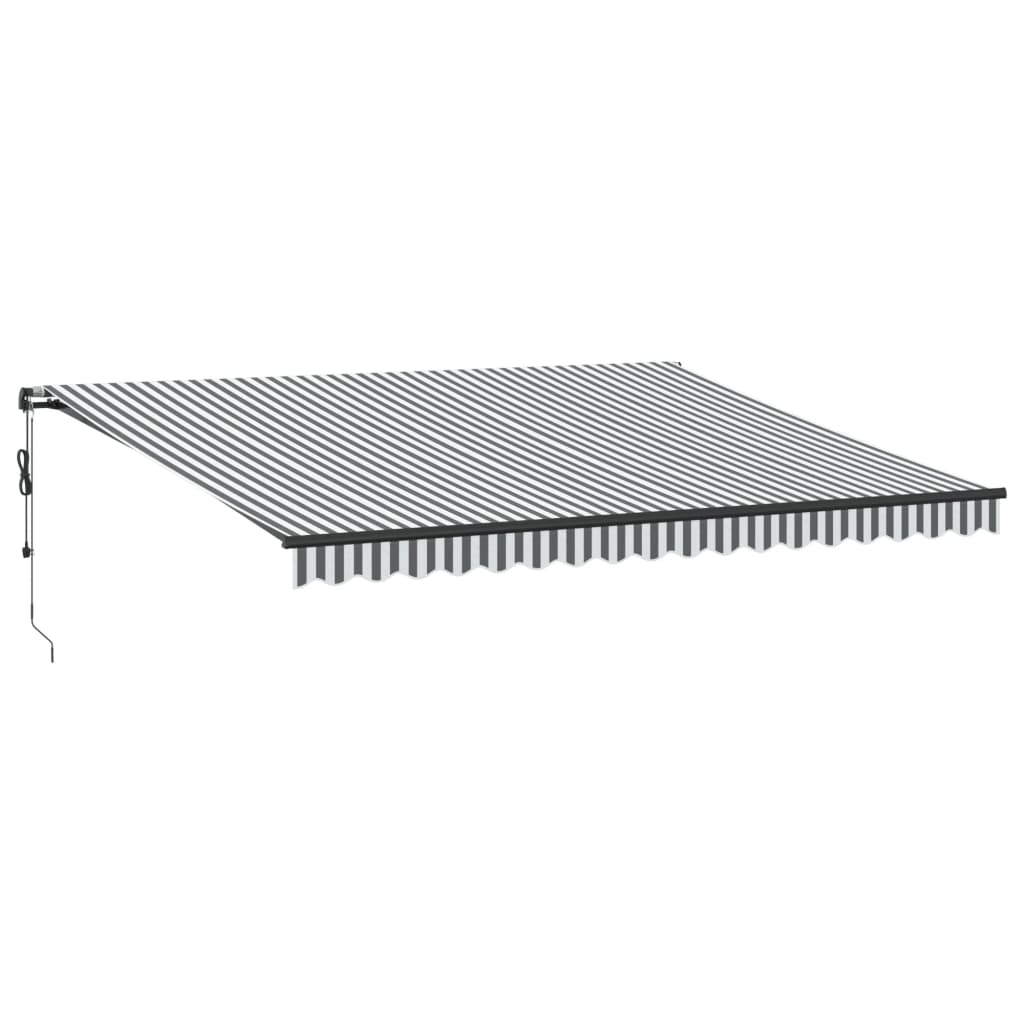 vidaXL Toldo retráctil automático gris antracita y blanco 450x350 cm