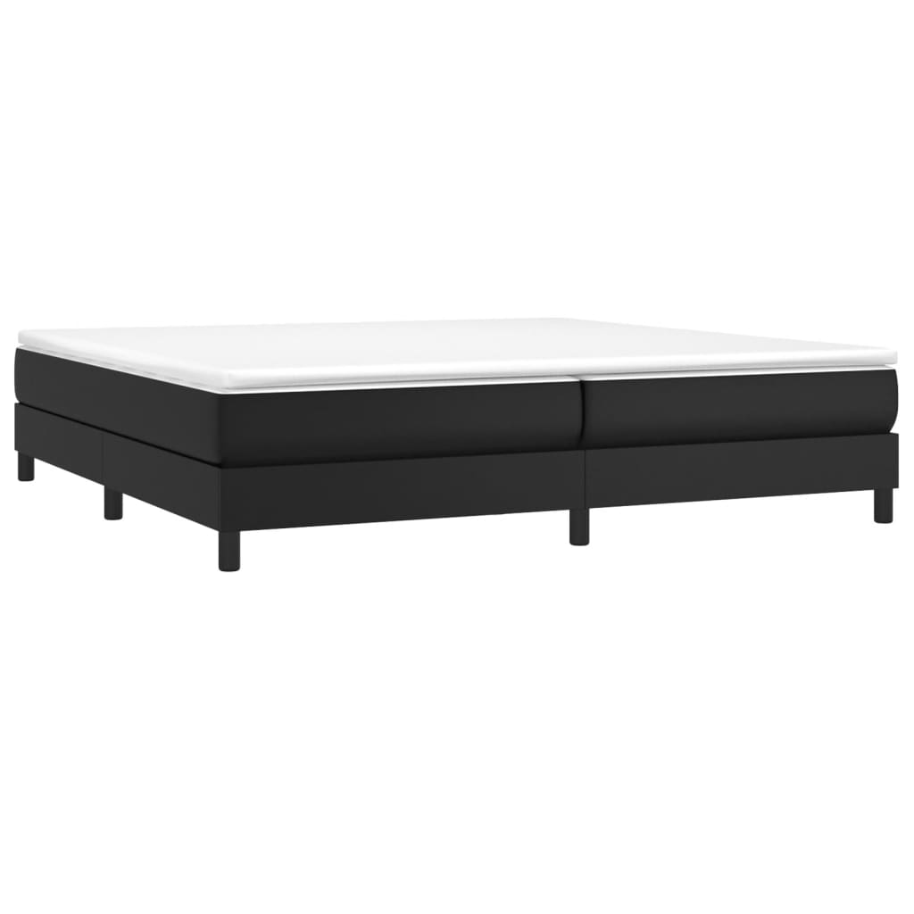 vidaXL Cama box spring con colchón cuero sintético negro 200x200 cm