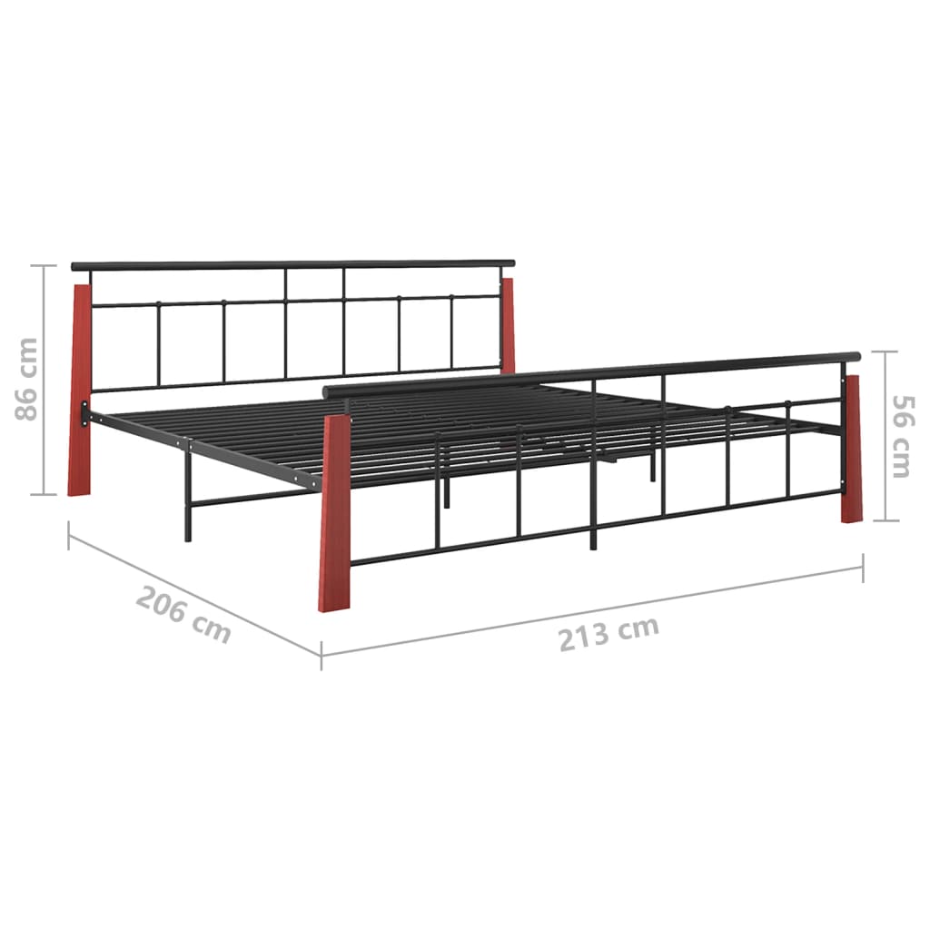 vidaXL Estructura de cama sin colchón metal madera de roble 200x200 cm