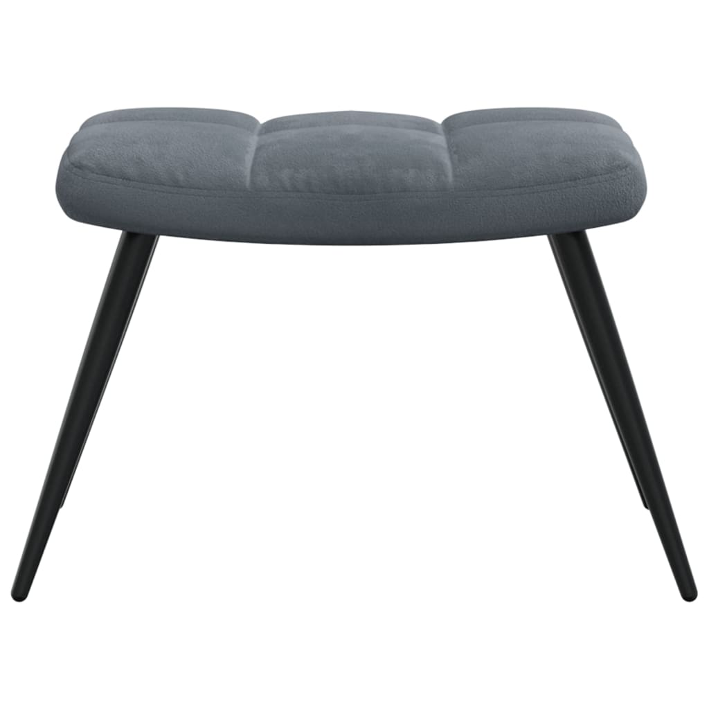 vidaXL Sillón de relax con taburete terciopelo gris oscuro