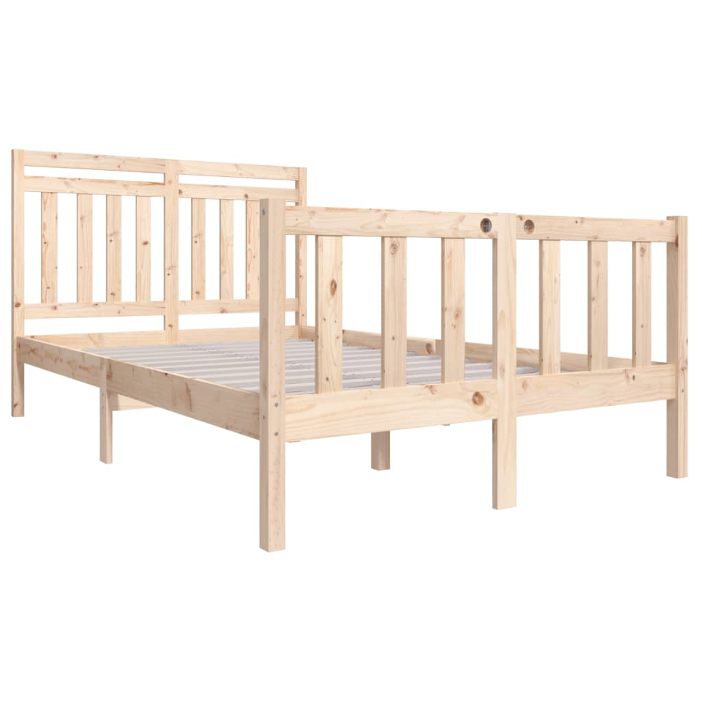 vidaXL Estructura de cama de madera maciza 140x200 cm