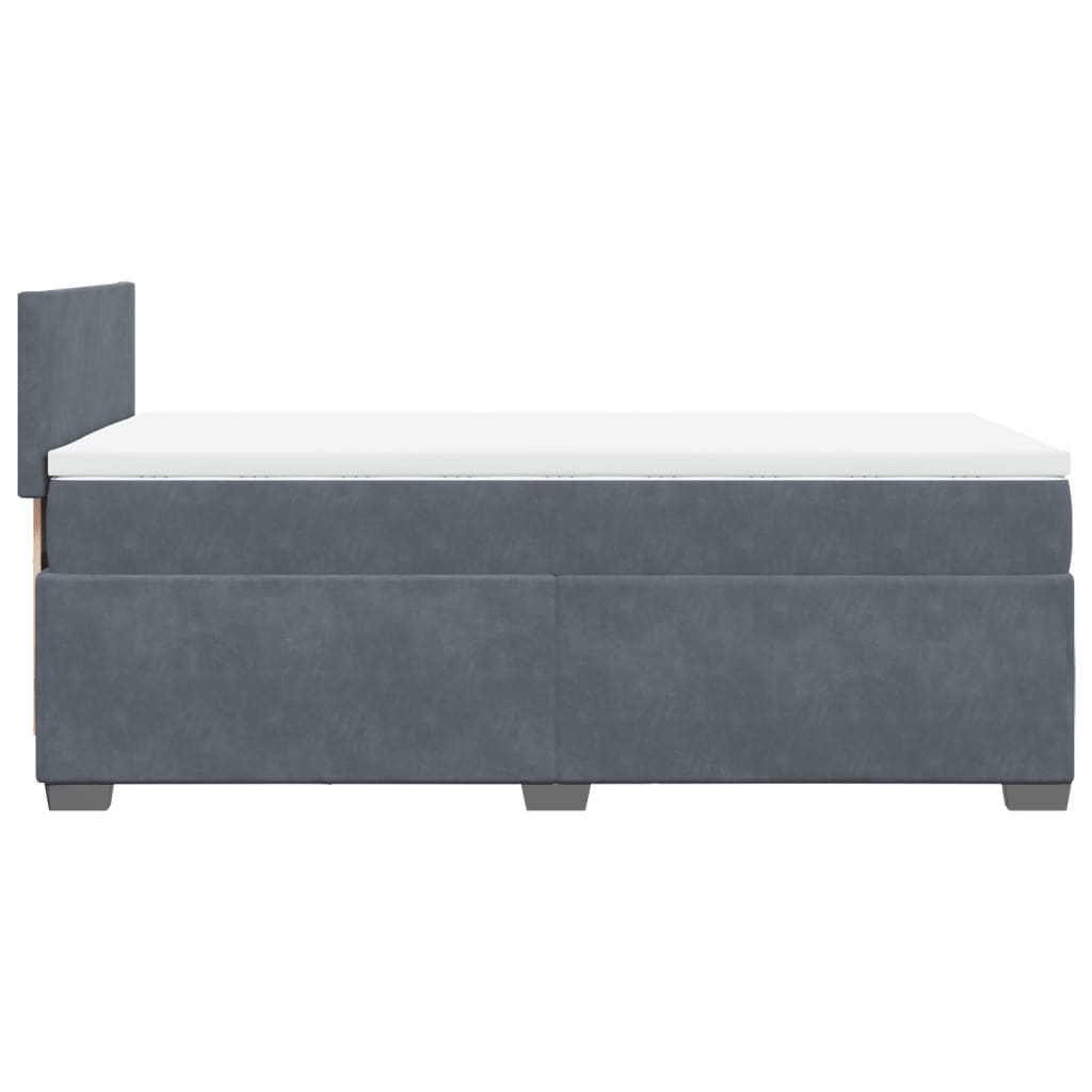 vidaXL Cama box spring con colchón terciopelo gris oscuro 90x190 cm