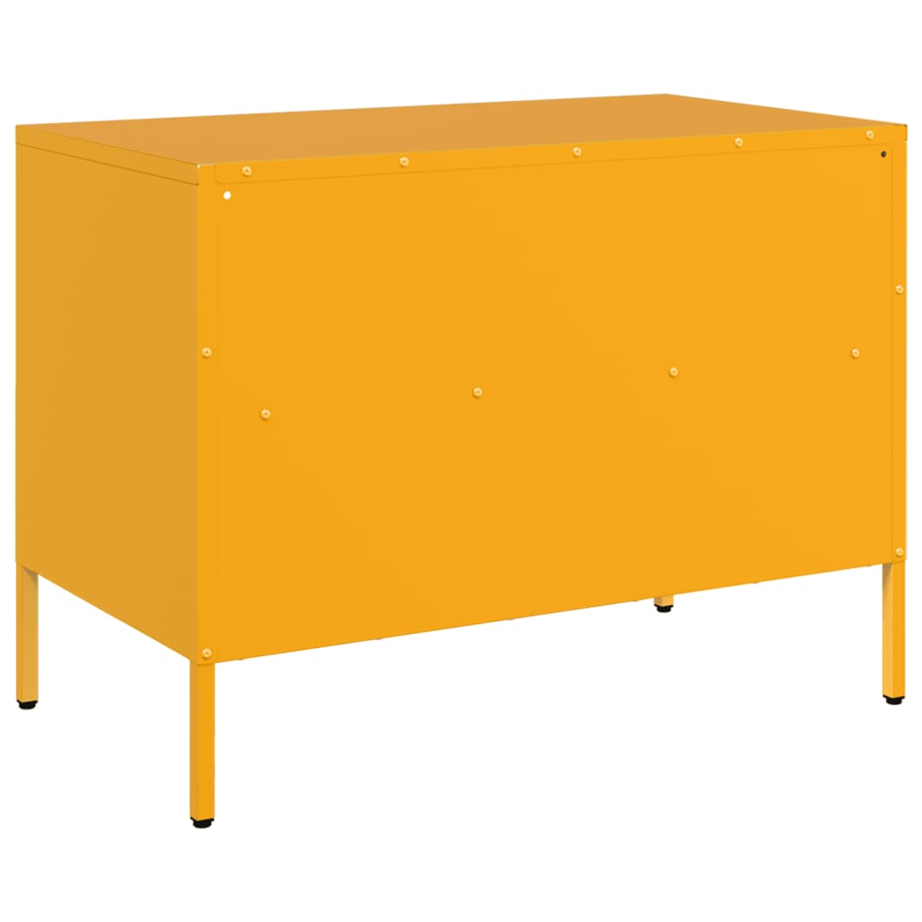 vidaXL Mueble para TV acero amarillo mostaza 68x39x50,5 cm