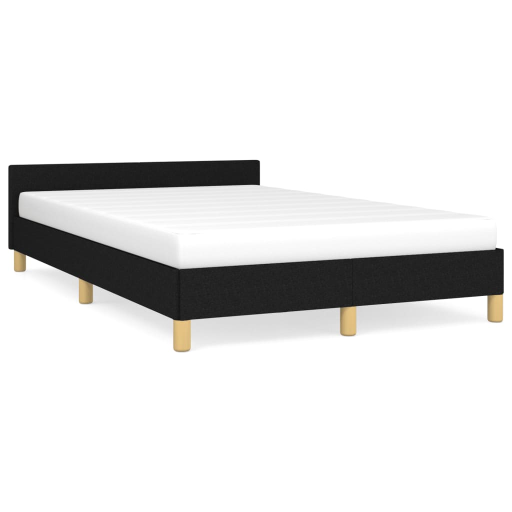 vidaXL Estructura de cama con cabecero tela negro 120x190 cm