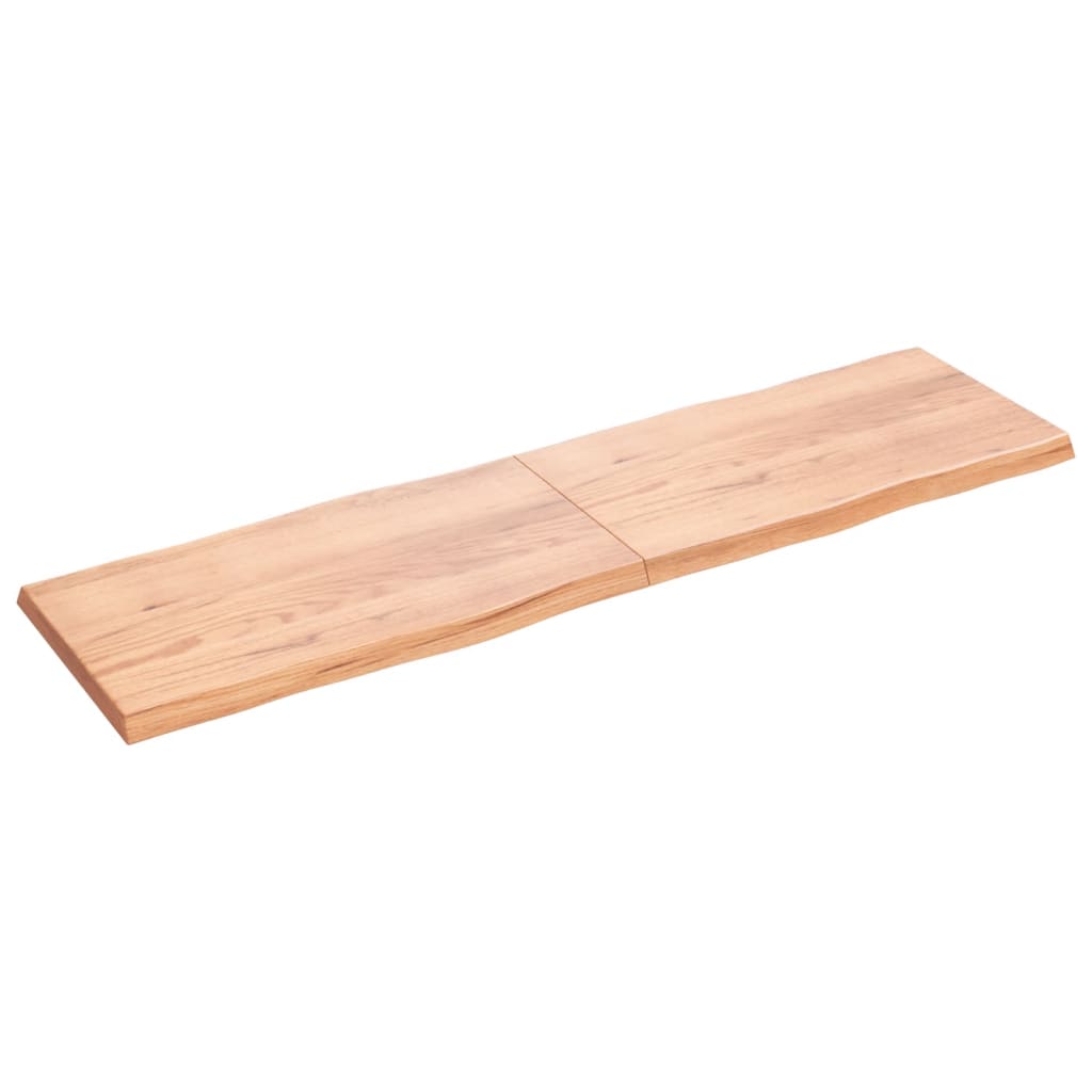 vidaXL Tablero mesa madera tratada borde natural marrón 220x60x(2-6)cm