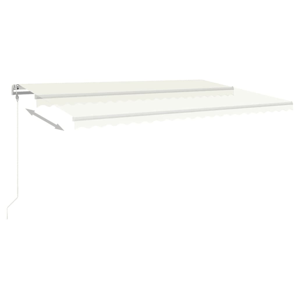 vidaXL Toldo automático con LED sensor de viento crema 500x350 cm