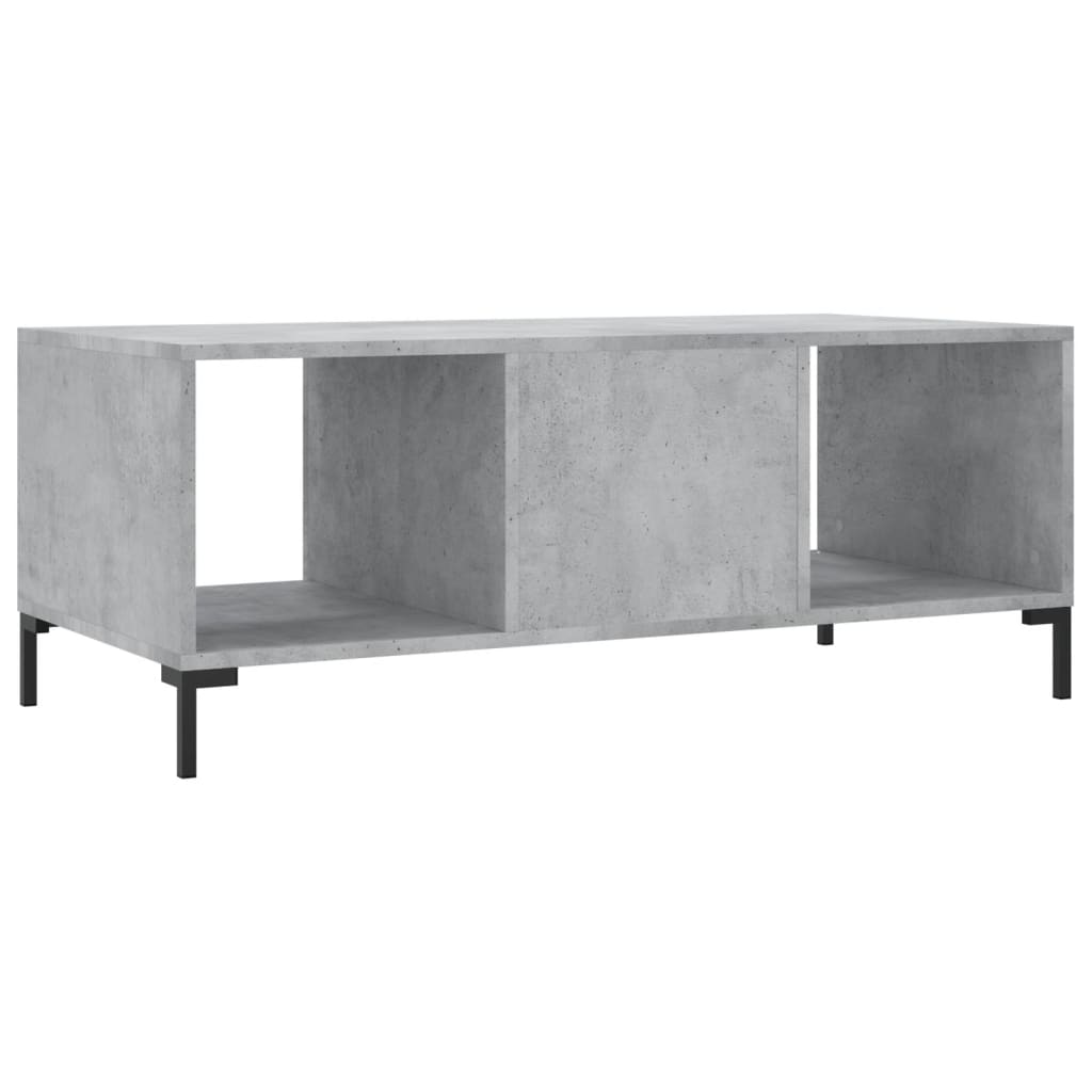 vidaXL Mesa de centro madera contrachapada gris hormigón 102x50x40 cm