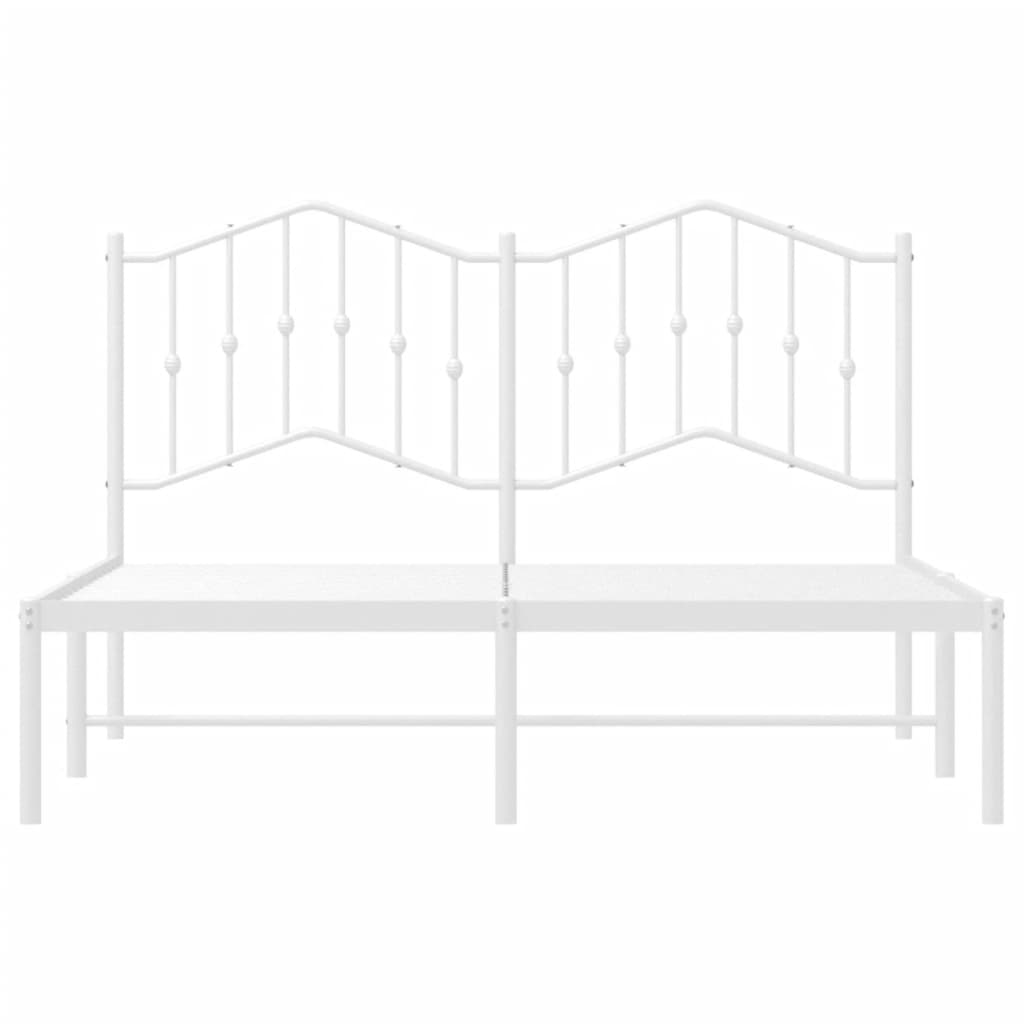 vidaXL Estructura cama sin colchón con cabecero metal blanco 150x200cm