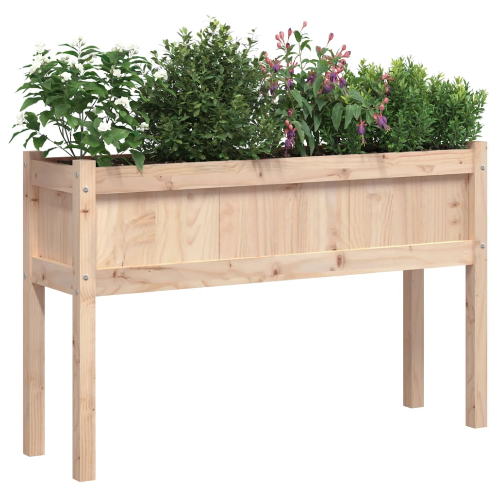 vidaXL Jardineras de exterior con patas 2 uds madera maciza de pino