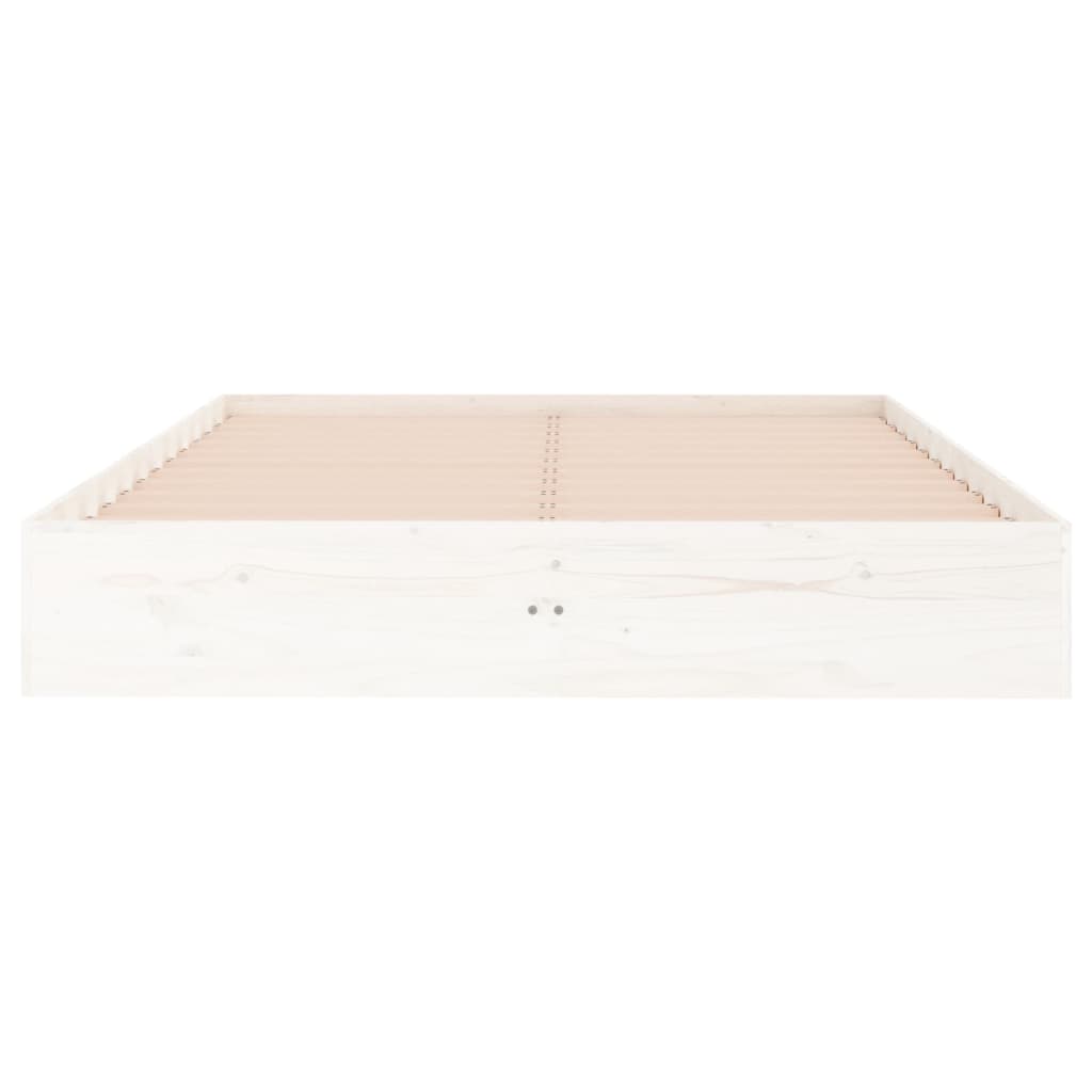 vidaXL Estructura de cama de madera maciza blanca 140x190 cm