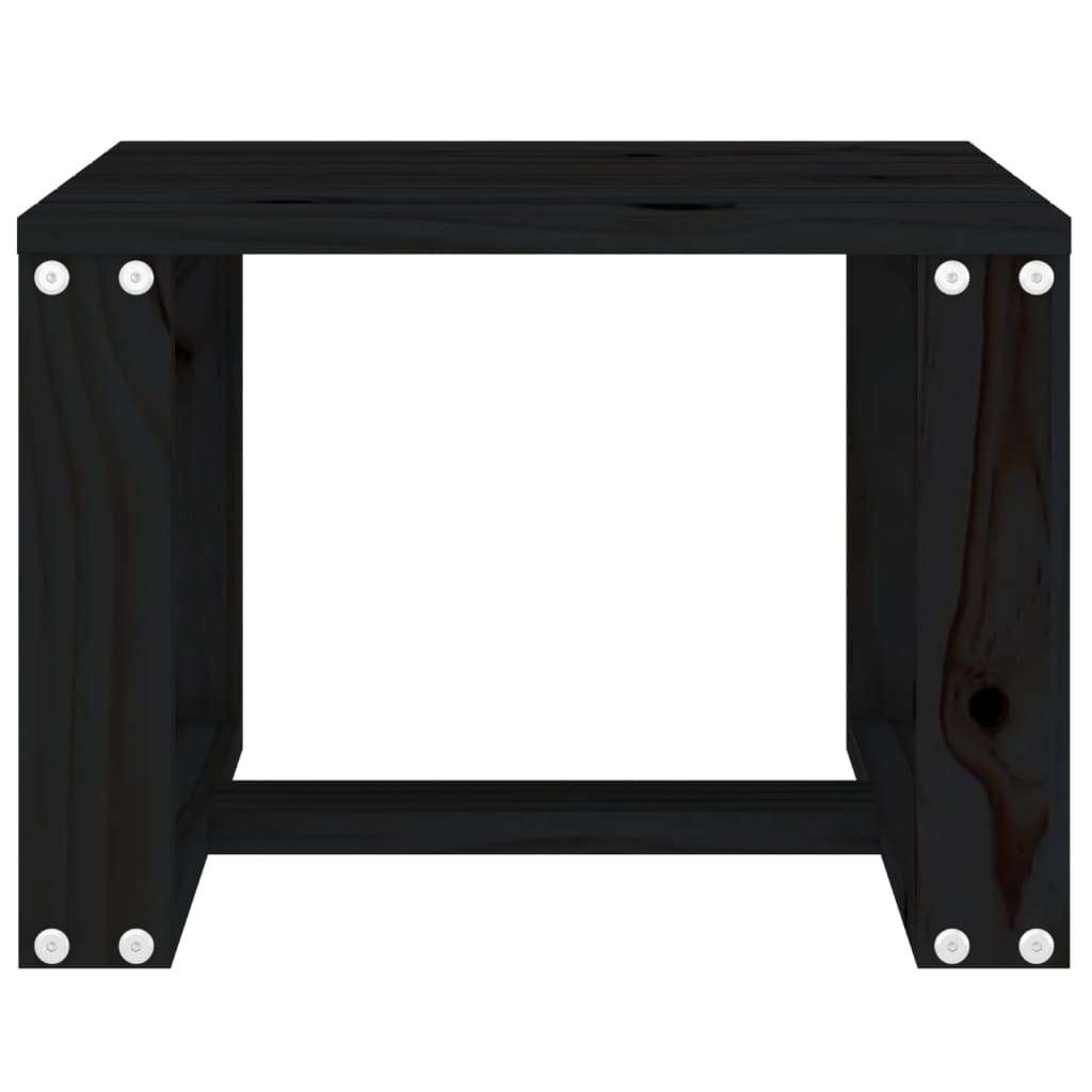 vidaXL Mesa auxiliar de jardín madera maciza pino negro 40x38x28,5 cm