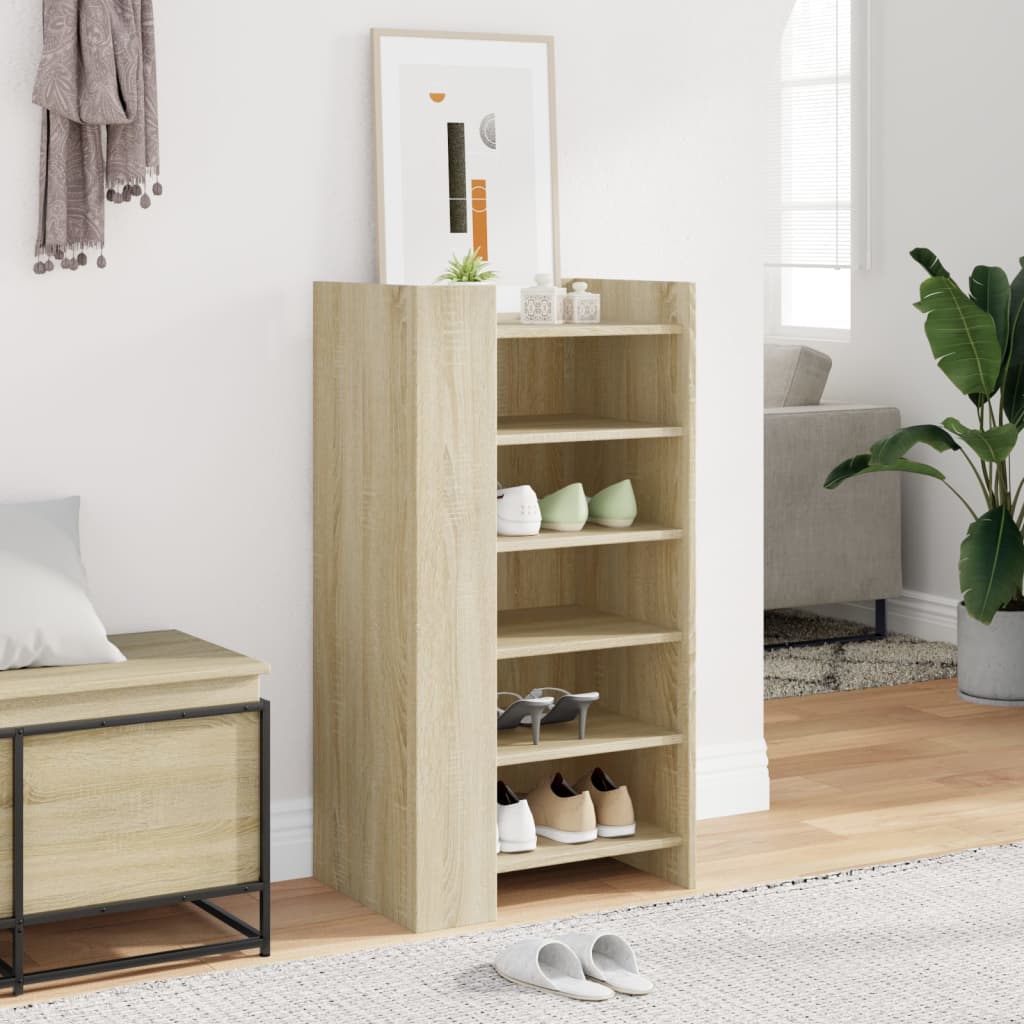 vidaXL Mueble zapatero madera ingeniería roble Sonoma 52x37,5x100 cm