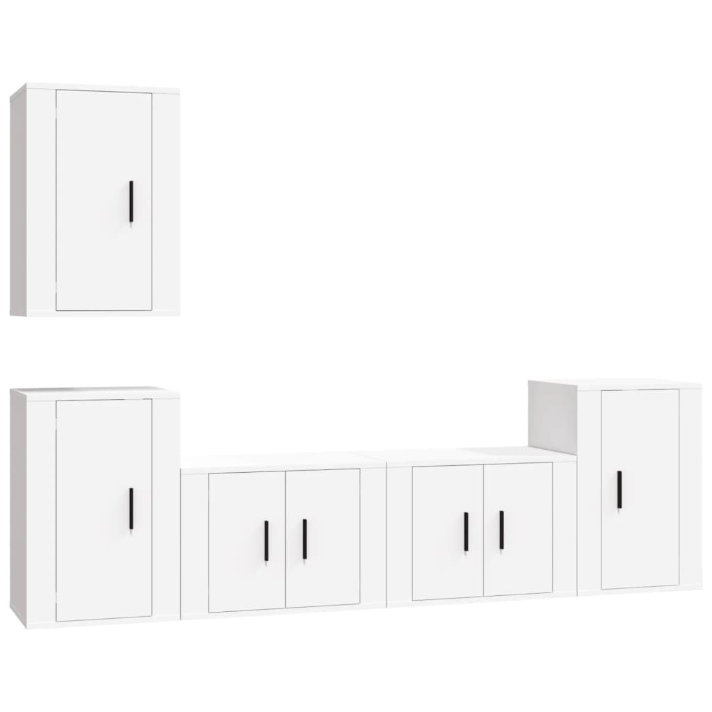 vidaXL Set de muebles para TV 5 piezas madera contrachapada blanco