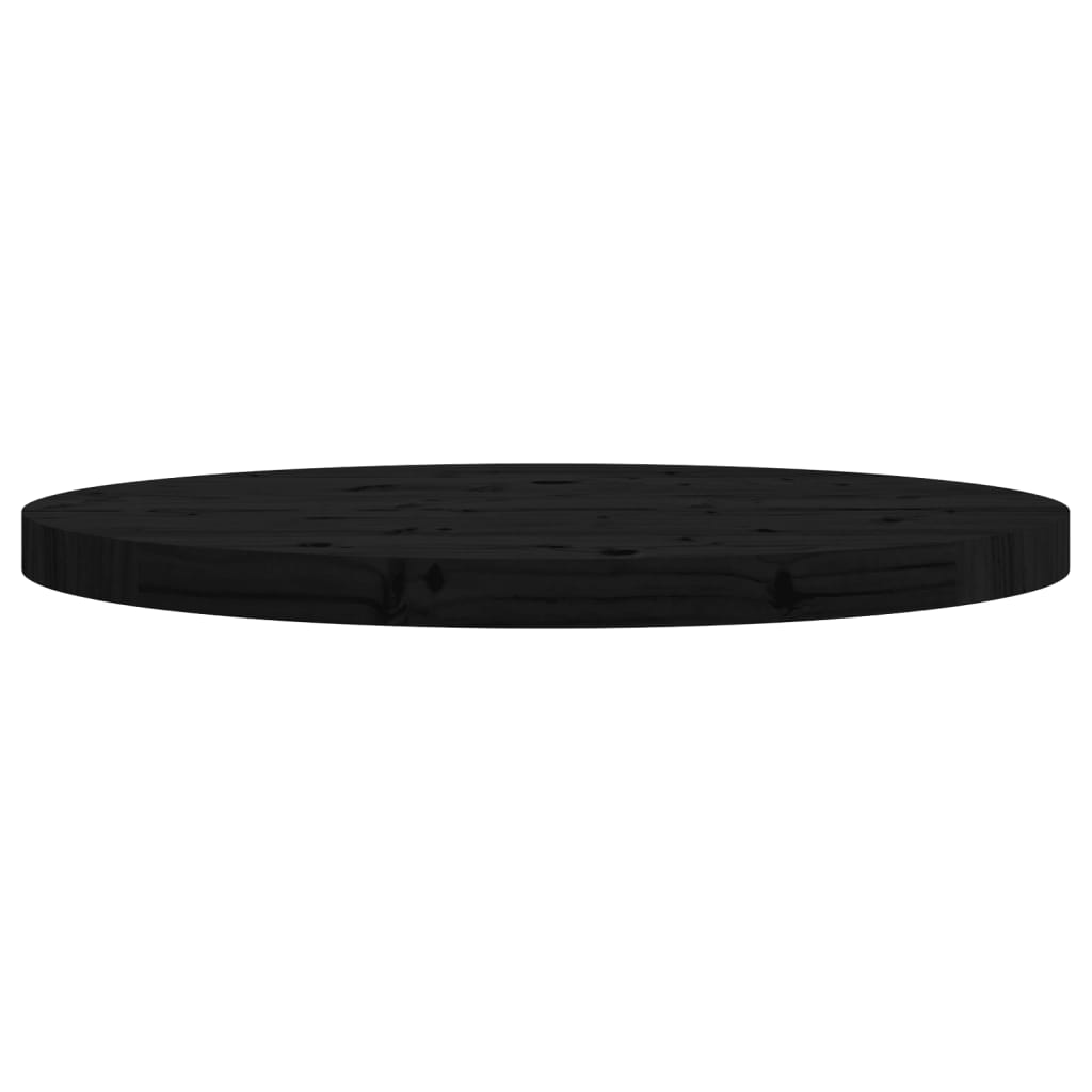 vidaXL Tablero de mesa redondo madera maciza de pino negro Ø60x3 cm