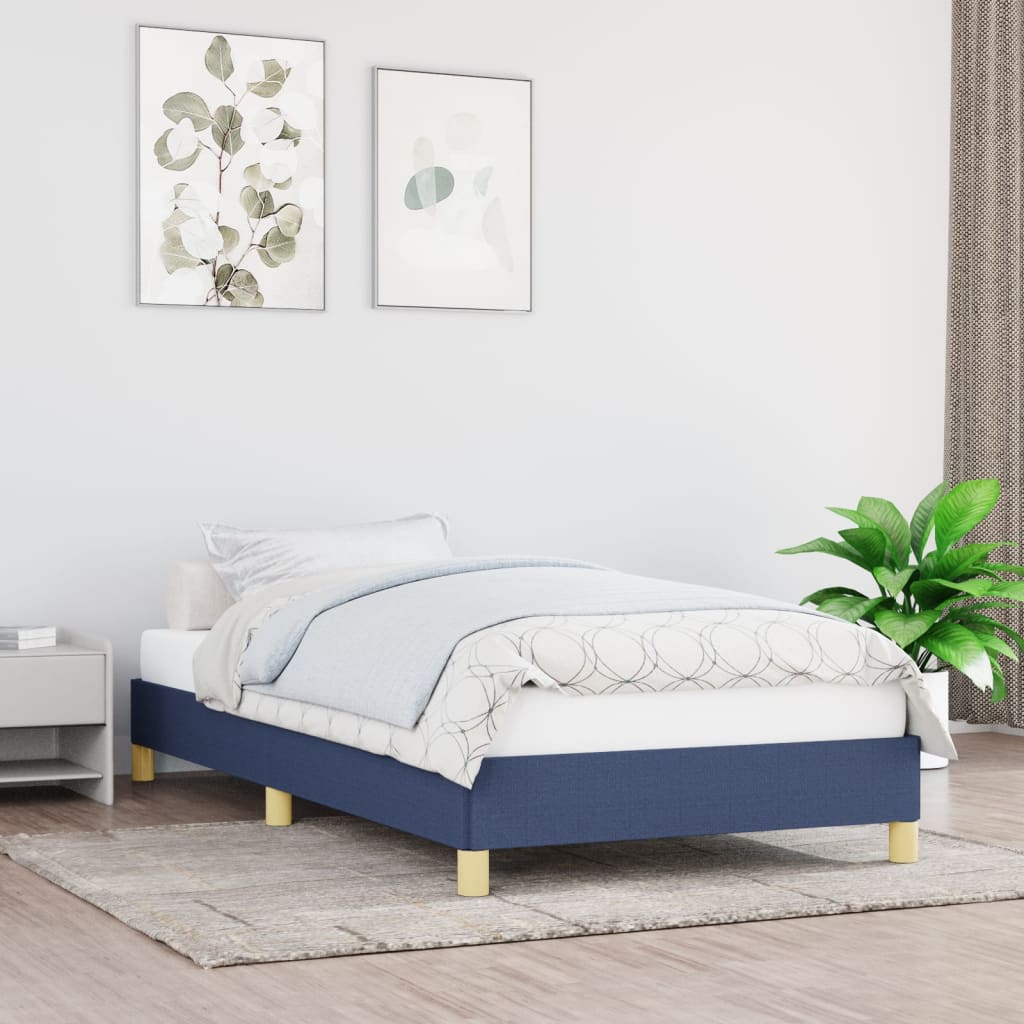 vidaXL Estructura de cama sin colchón tela azul 90x190 cm