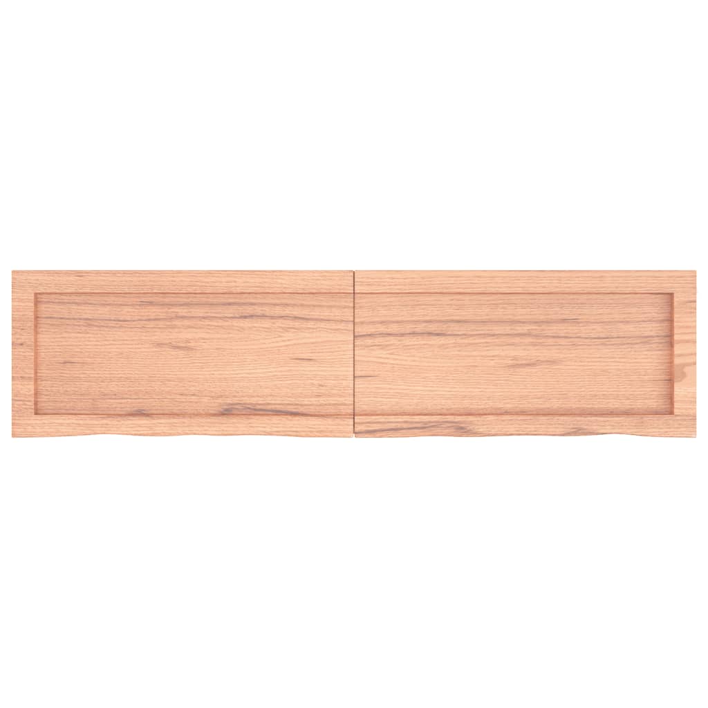 vidaXL Encimera baño madera maciza tratada marrón claro 120x30x(2-6)cm