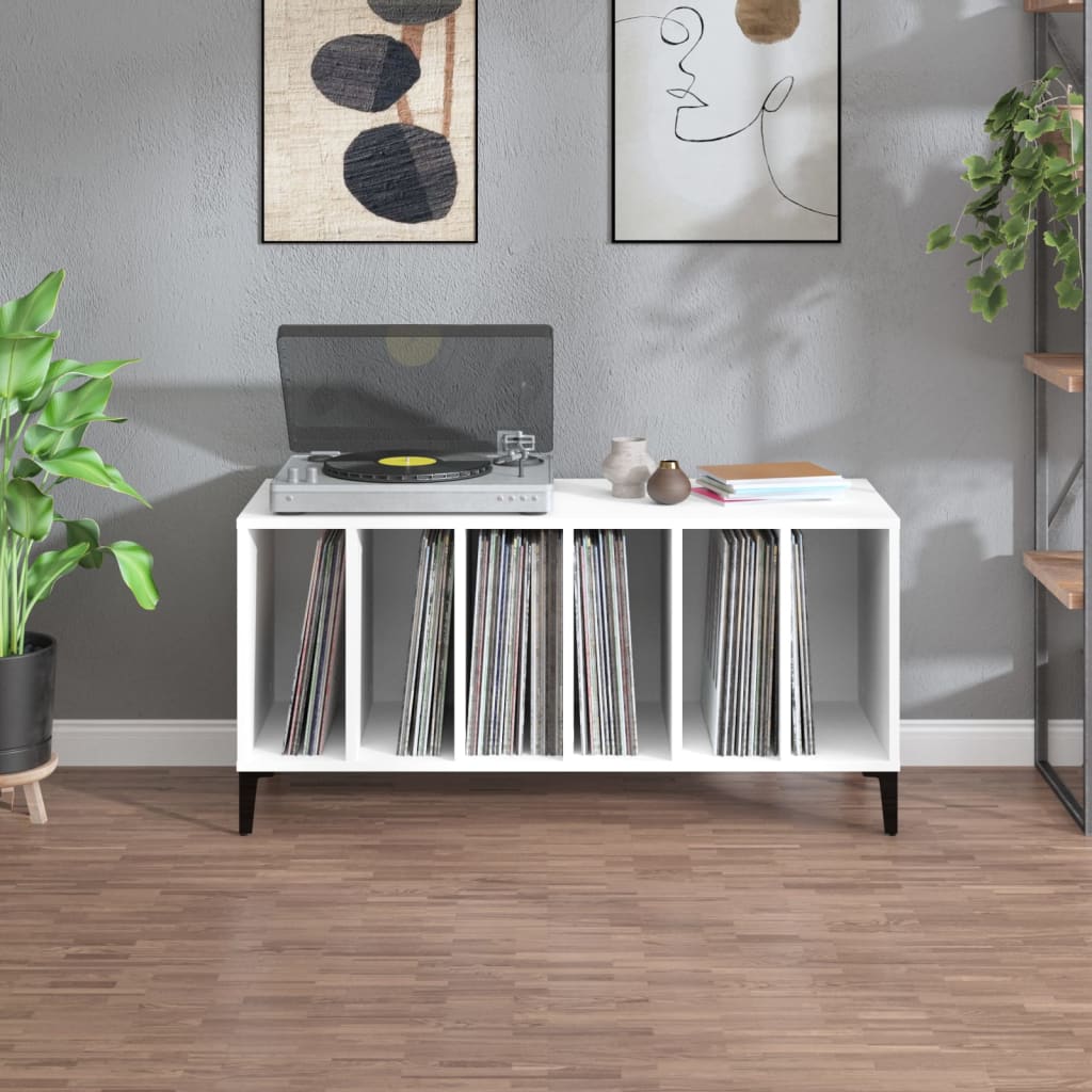 vidaXL Mueble para discos madera contrachapada blanco 100x38x48 cm