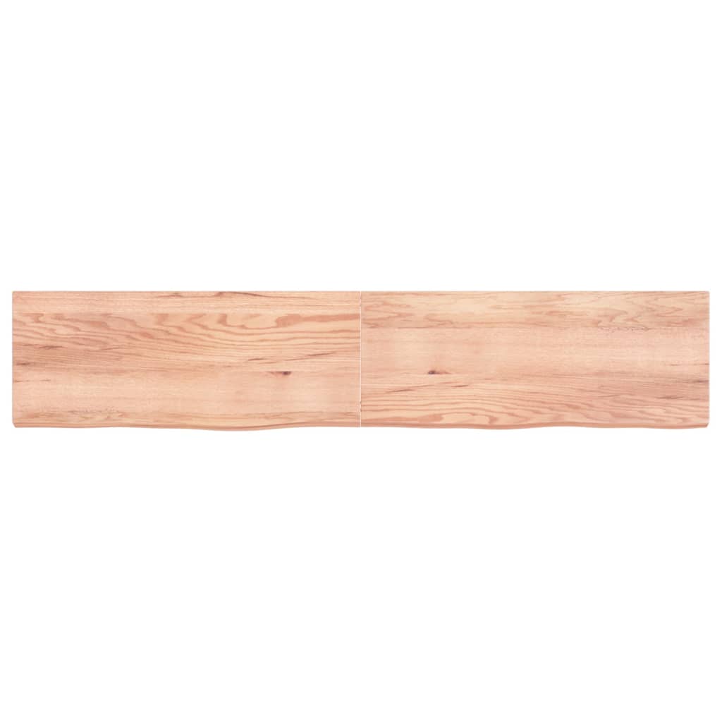 vidaXL Encimera baño madera maciza tratada marrón claro 200x40x(2-6)cm