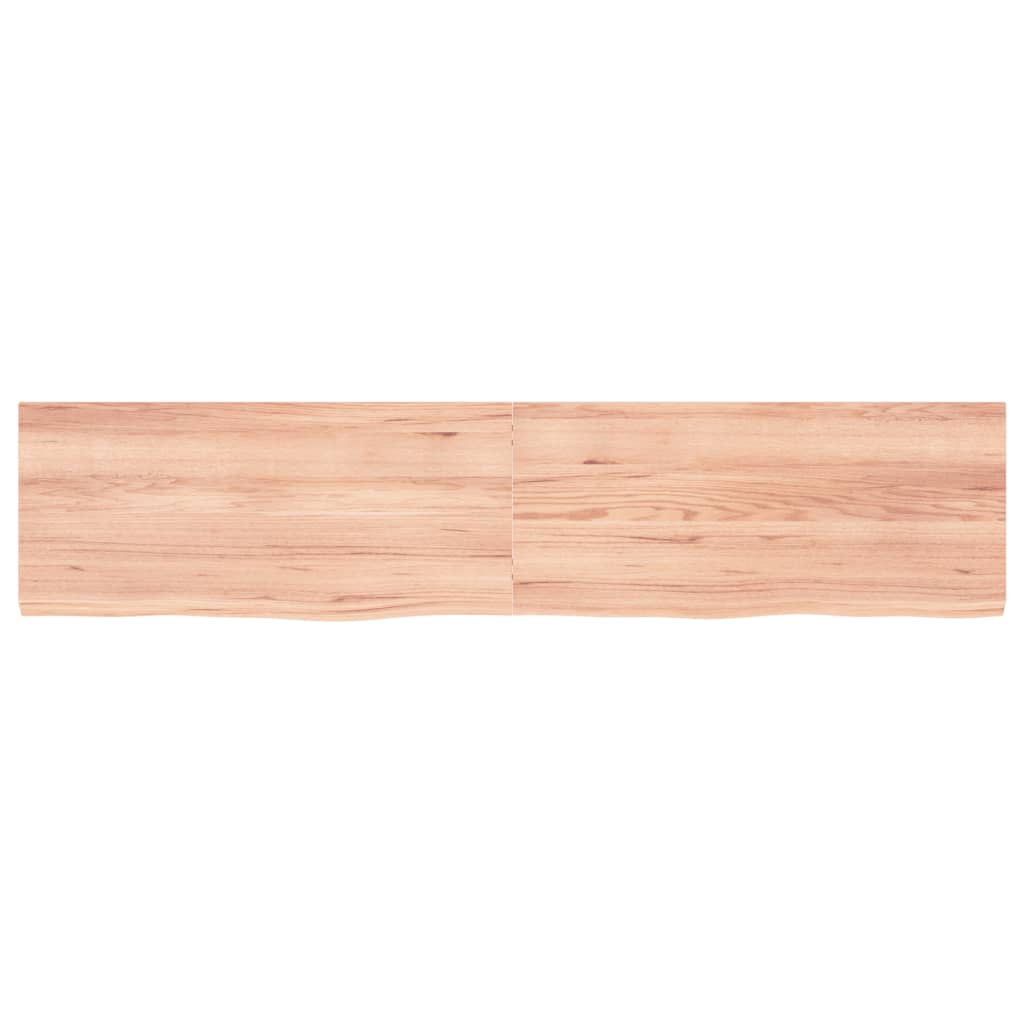 vidaXL Encimera baño madera maciza tratada marrón claro 180x40x(2-4)cm