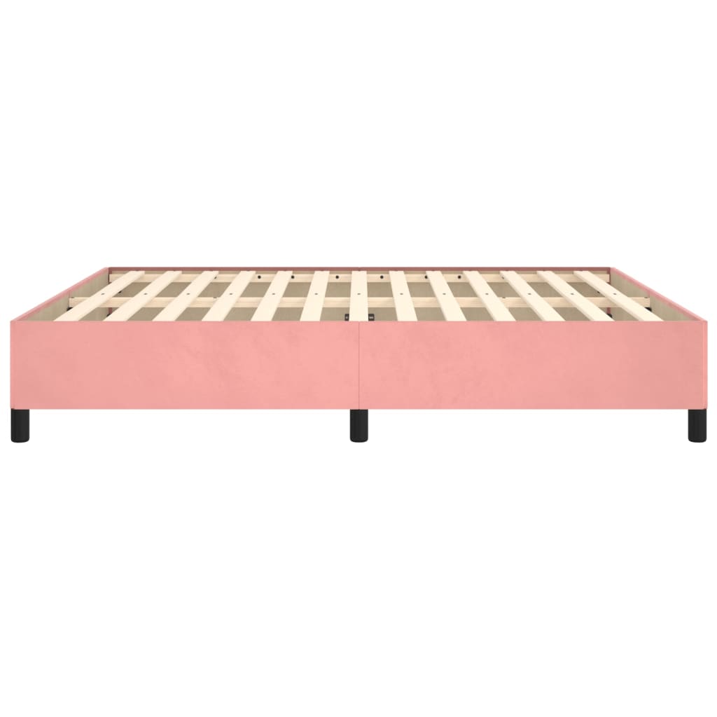 vidaXL Estructura de cama de terciopelo rosa 160x200 cm