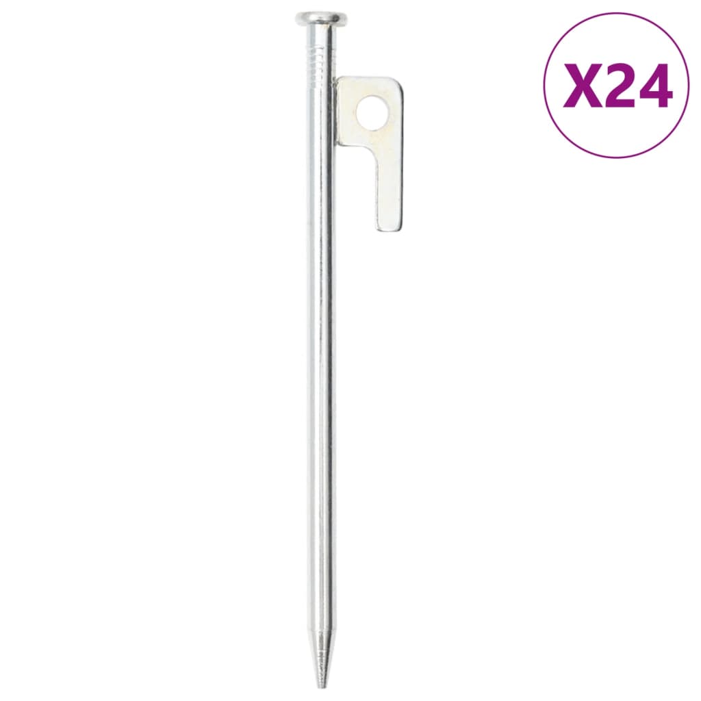 vidaXL Clavijas para tienda 24 uds acero galvanizado 20 cm 9 mm